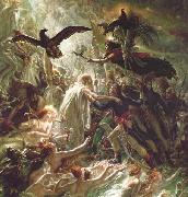 Girodet-Trioson, Anne-Louis Ossian receiving the Ghosts of the French Heroes Sweden oil painting artist